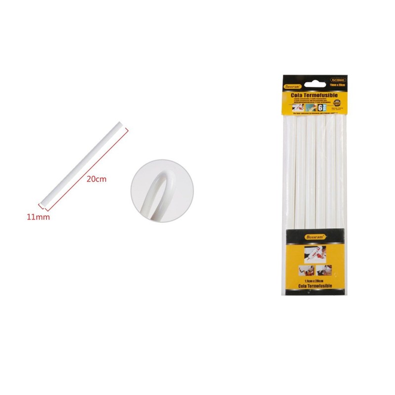 Batoane silicon 11 mm, rezerve pistol de lipit, lungime 20 cm, set 6 buc, albe - imagine 3